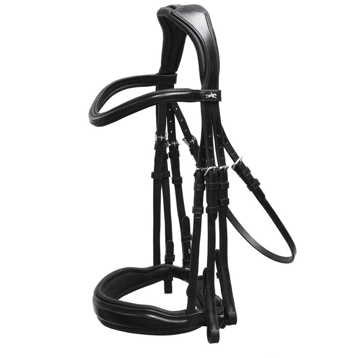 Schockemohle Milan Anatomical Double Bridle, Black/Silver
