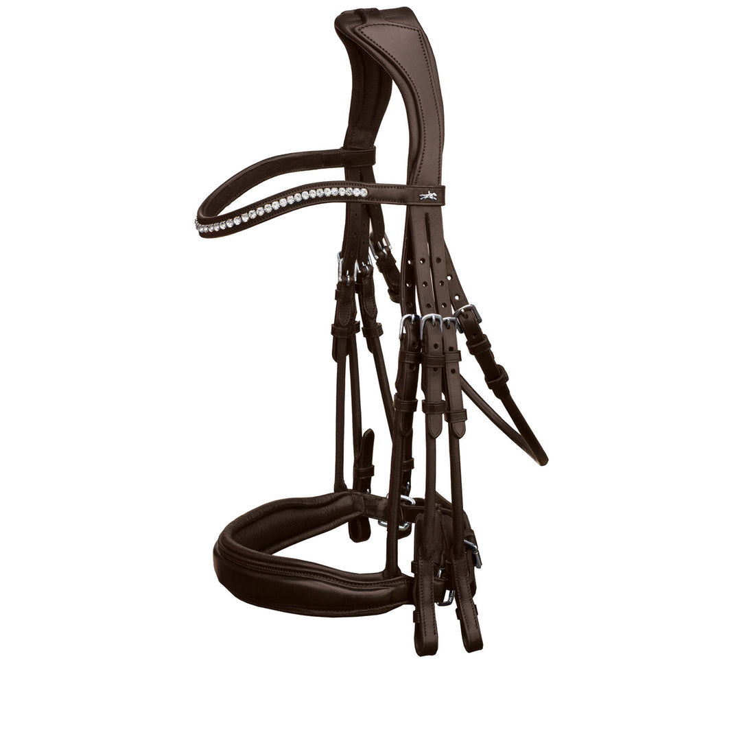 Schockemohle Venice Anatomic Double Bridle, Espresso/Silver