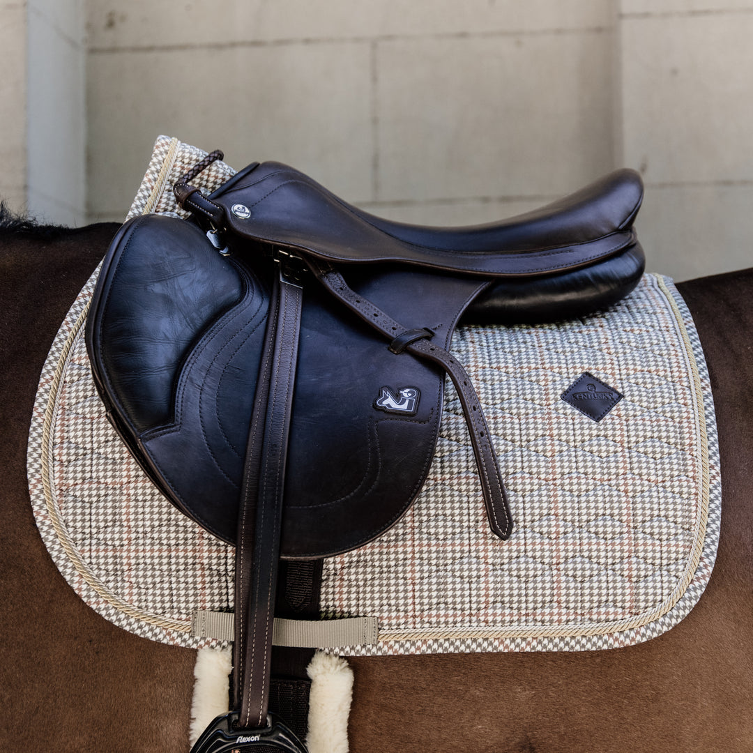 Kentucky Horsewear Saddle Pad Pied-de-Poule Jumping, Beige