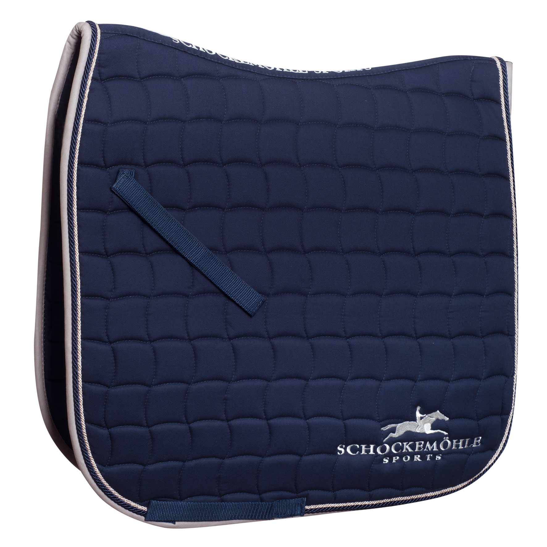 Schockemohle Dynamite Dressage Saddle Pad Logo, Navy/Stone, Full