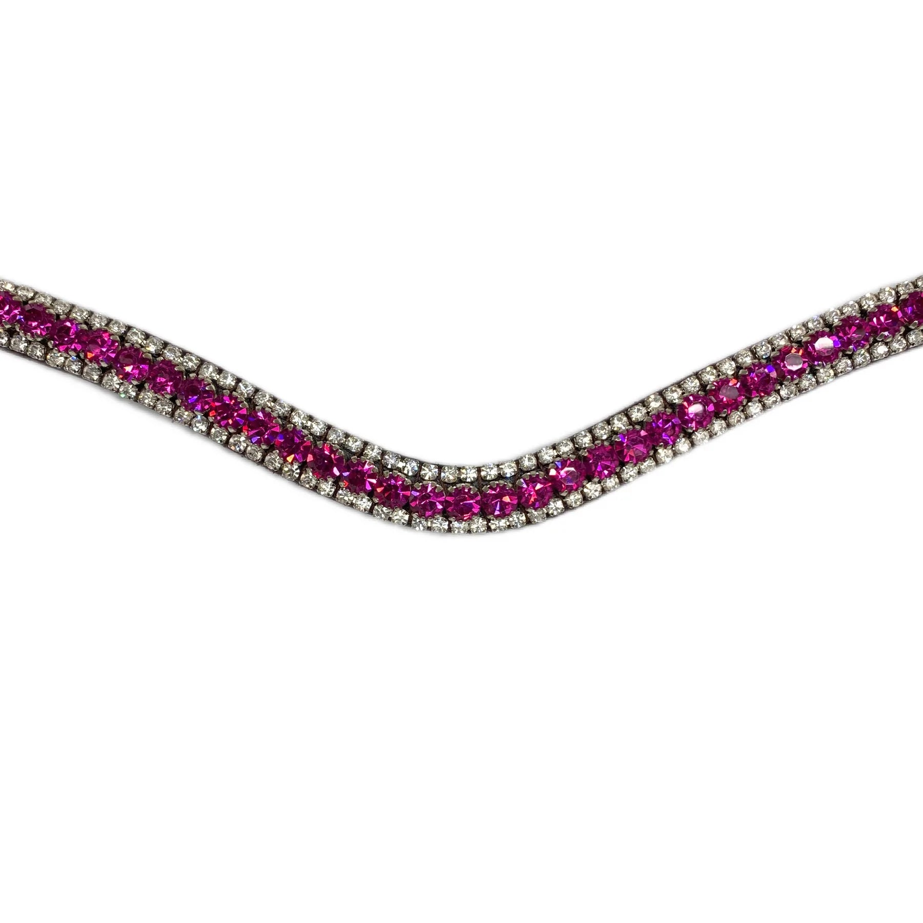 Artemis Equine Lux Fuchsia Snap-On Browband, Black Leather