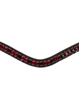 Montar Dlux Burgundy Browband, Black Leather