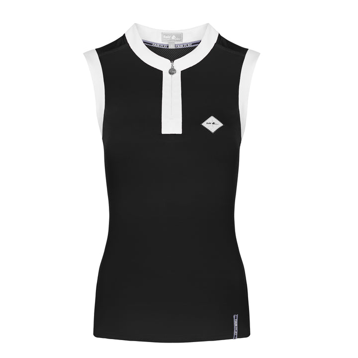 Fair Play Sleeveless Competition Top JUDY, Black-White