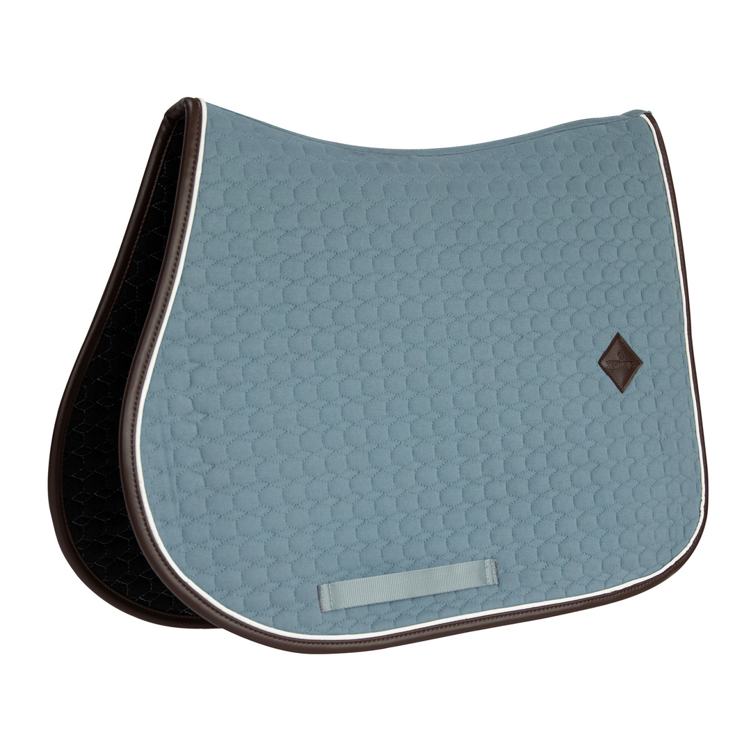 Kentucky Horsewear Jumping Saddle Pad Classic Leather, Dusty Blue