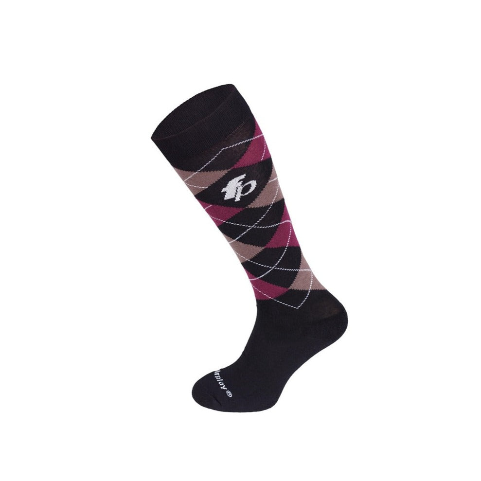 Fair Play Socks RHOMBUSES Black-Burgundy