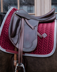 Kentucky Horsewear Dressage Saddle Pad Velvet Contrast, Bordeaux