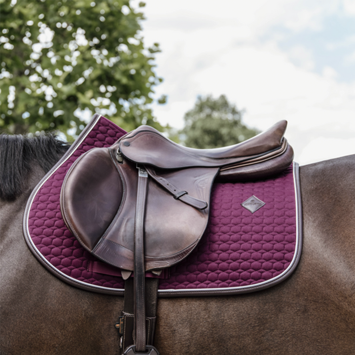 Kentucky Horsewear Jumping Saddle Pad Classic Leather, Bordeaux