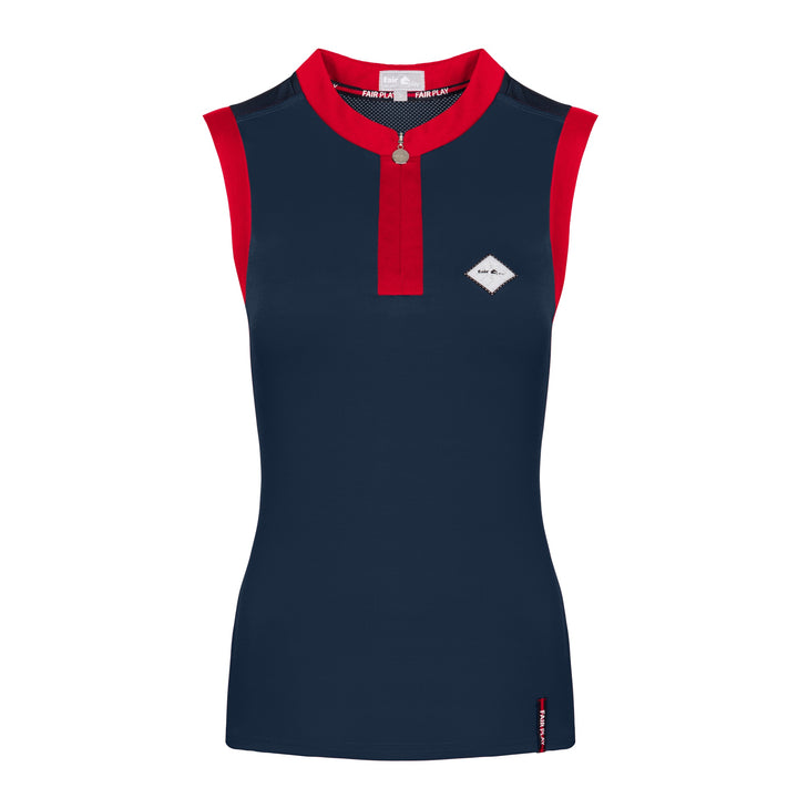 Fair Play Sleeveless Competition Top JUDY, Navy-Red