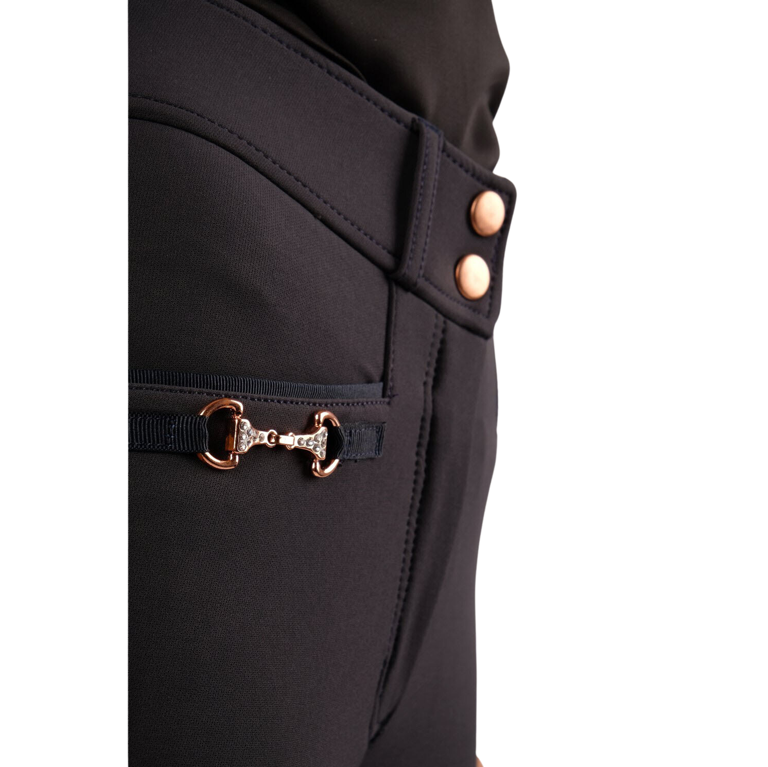 Montar Molly Yati Rosegold High Rise, Full Grip Breeches, Navy