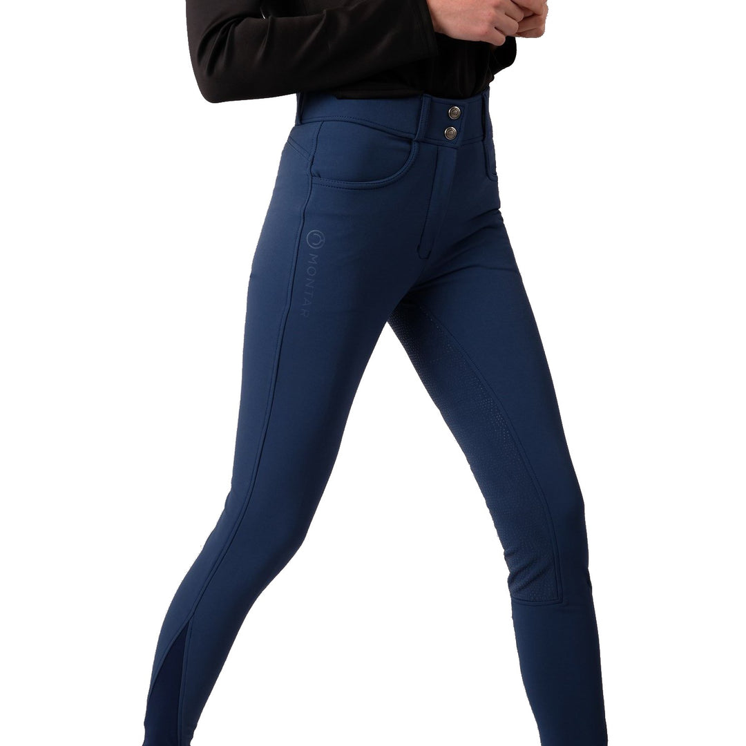 Montar Megan Yati High Rise Breeches V2 - Midblue, Full Grip