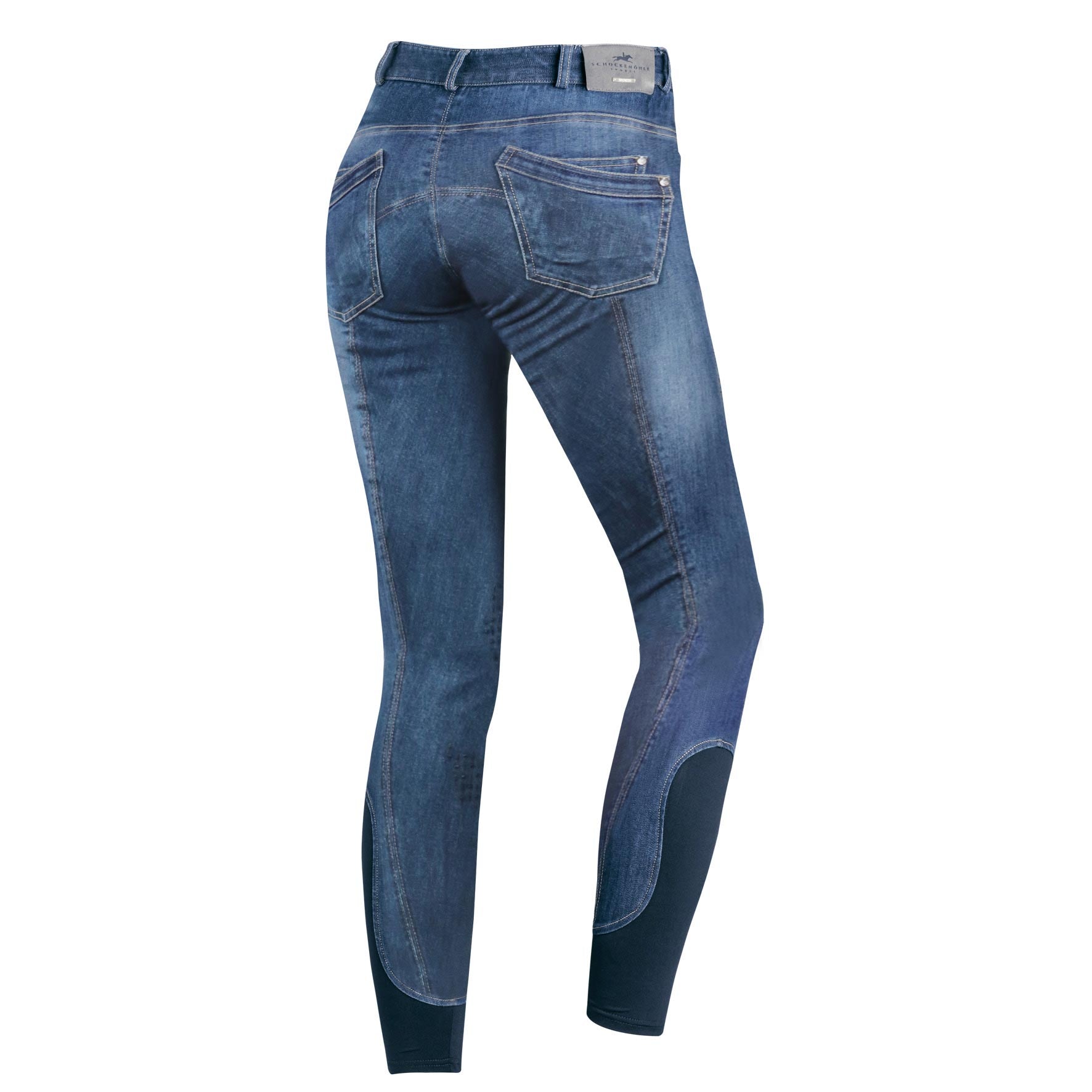 Schockemohle Lyra Knee Grip, Mid Rise Jeans, Blue