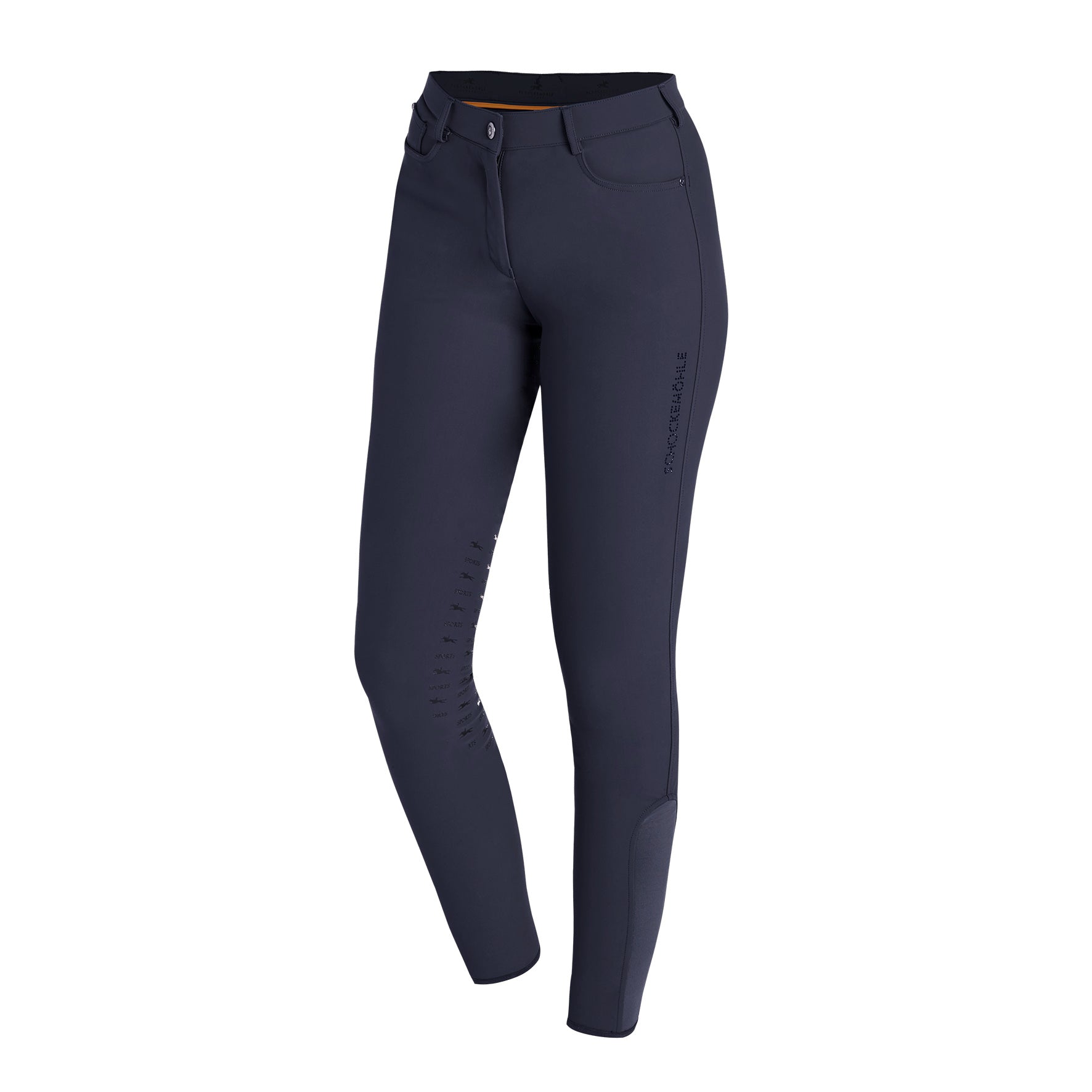 Schockemohle Livia Ladies Knee Grip, Mid Rise Breeches, Navy