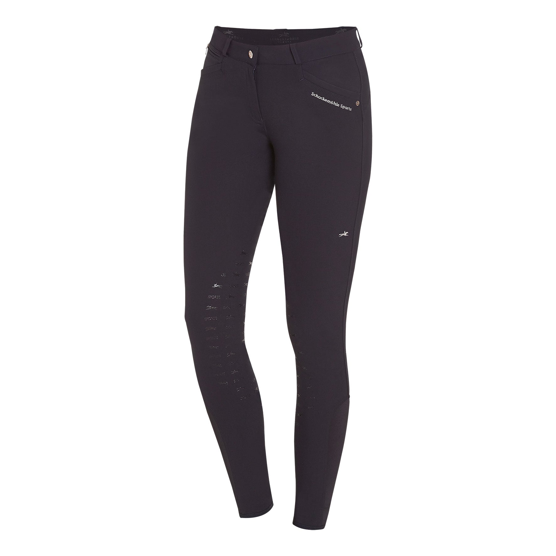 Schockemohle Loretta Ladies Knee Grip, Mid Rise Breeches, Navy