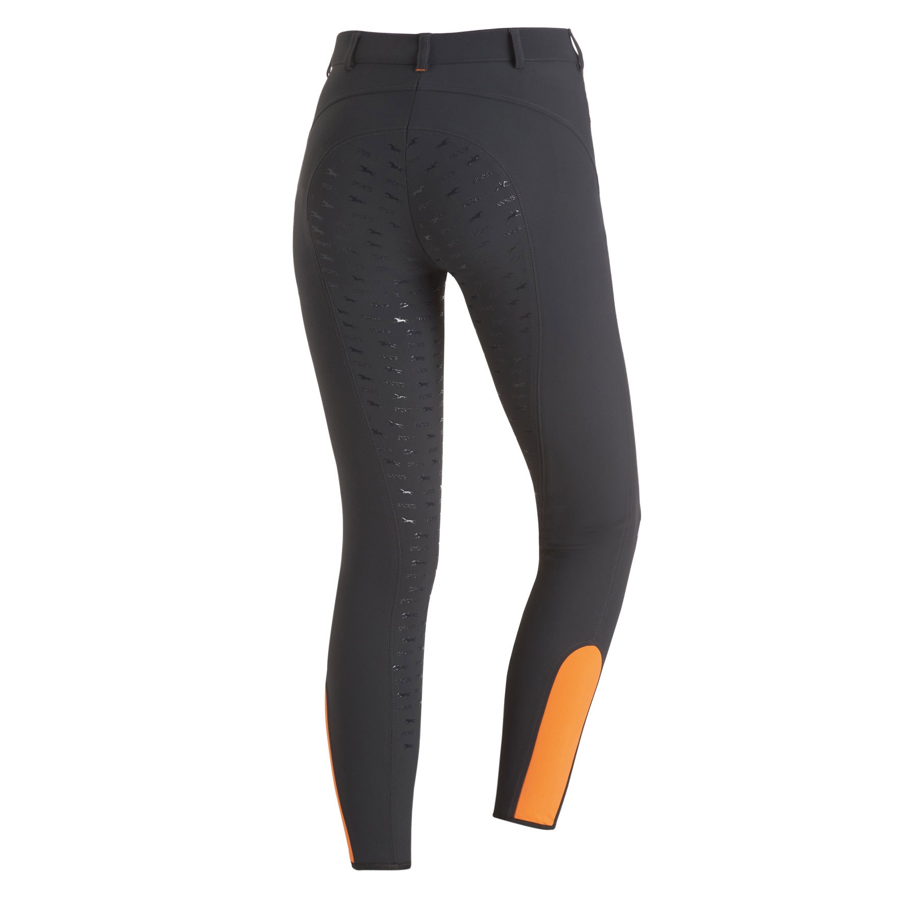 Schockemohle Electra Full Seat, Mid Rise Ladies&#39; Breeches, Grey/Orange