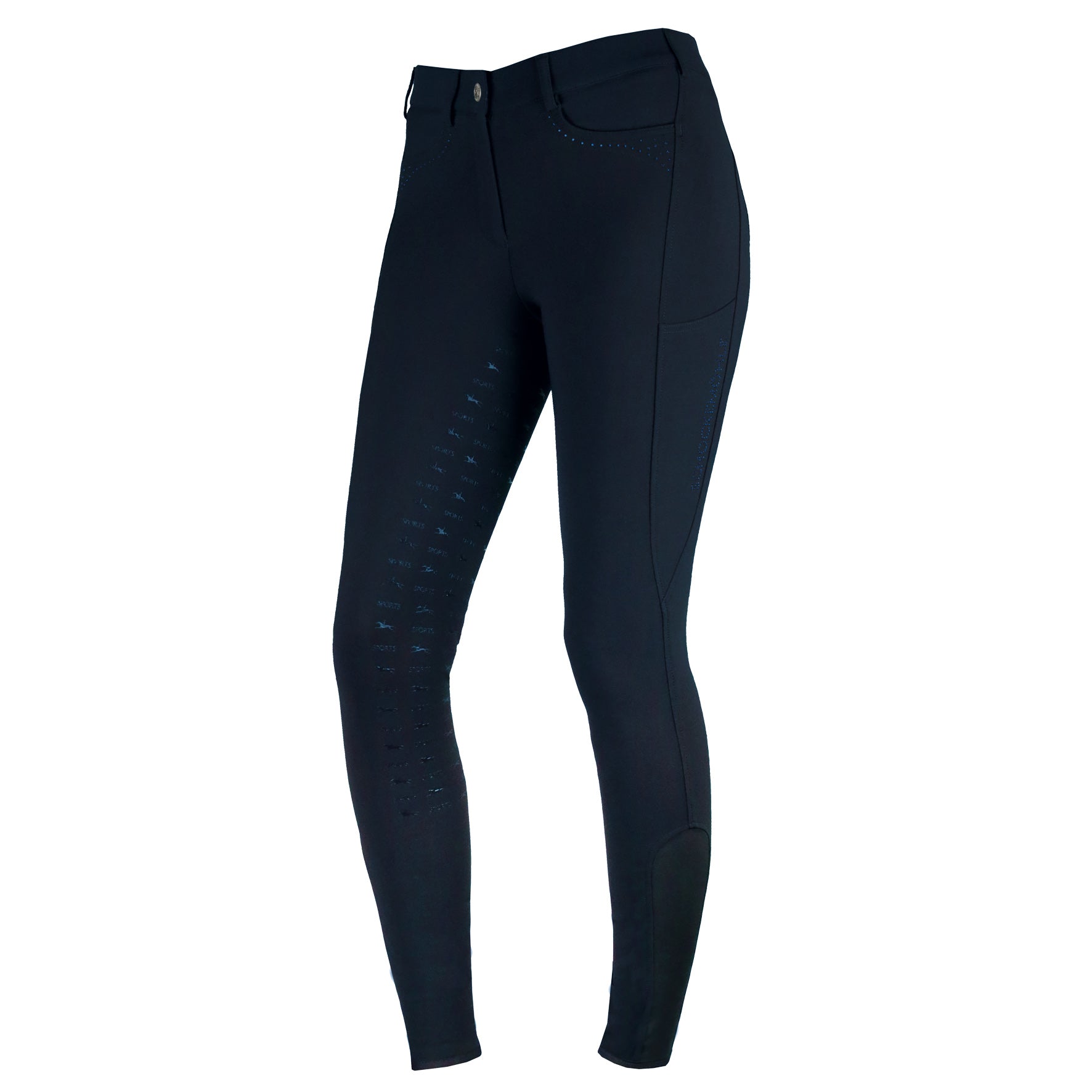 Schockemohle Victory Full Seat, Mid Rise Ladies&#39; Breeches, Midnight Blue