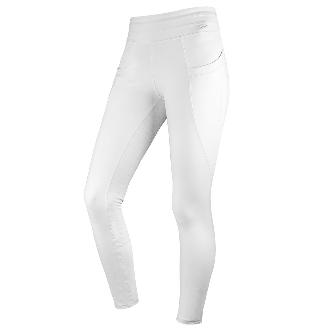 Schockemohle Full Grip, Mid Rise Cooling Riding Tights, White