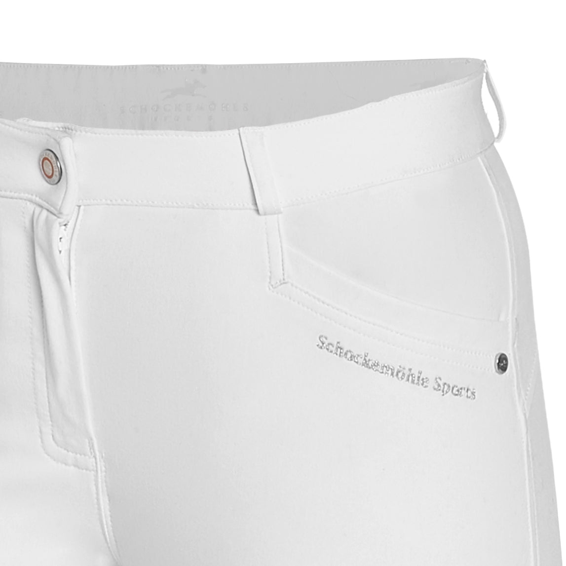 Schockemohle Cindy Ladies Full Seat, Mid Rise Breeches, White