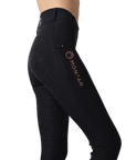 Montar Michelle Rosegold Pull-on Full Grip Riding Tights, Black