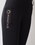 Montar Michelle Rosegold Pull-on Full Grip Riding Tights, Black