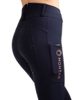 Montar Michelle Rosegold Pull-on Full Grip Riding Tights, Navy