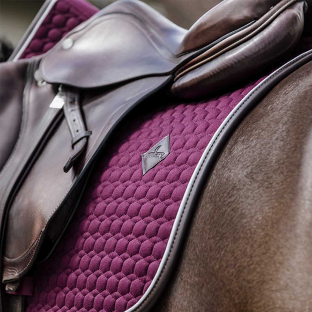 Kentucky Horsewear Jumping Saddle Pad Classic Leather, Bordeaux
