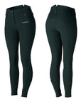 B Vertigo Womens Tiffany Silicone High Rise, Knee Patch Breeches, Scarab Green