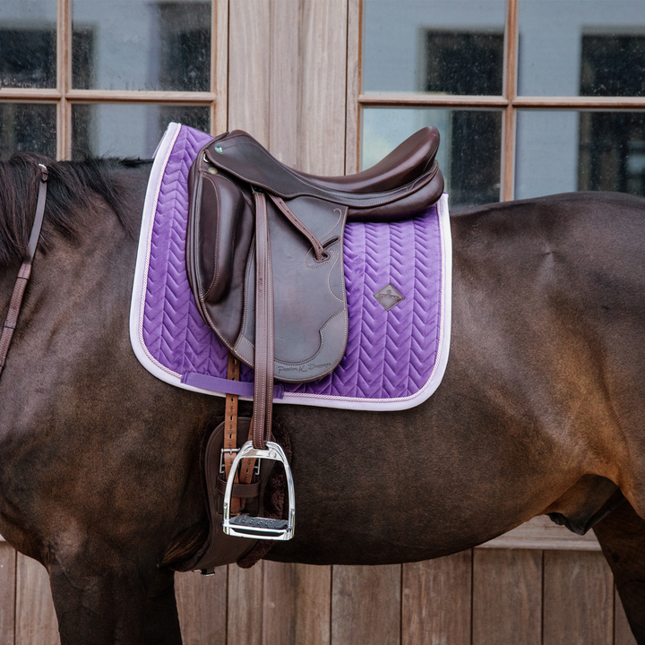 Kentucky Horsewear Dressage Saddle Pad Velvet Contrast, Royal Purple