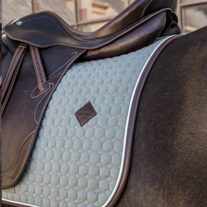 Kentucky Horsewear Dressage Saddle Pad Classic Leather, Dusty Green