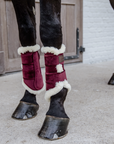 Kentucky Horsewear Brushing Boots Velvet Contrast, Bordeaux