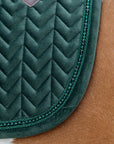 Kentucky Horsewear Saddle Pad Basic Velvet Pearls Jumping, Pine Green