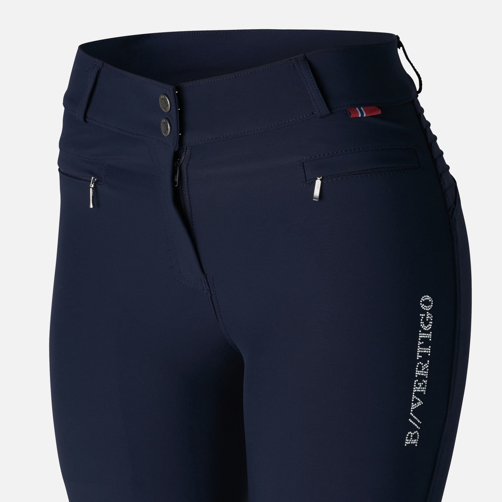 B Vertigo DREA Silicone Knee Grip High Rise Breeches, Navy