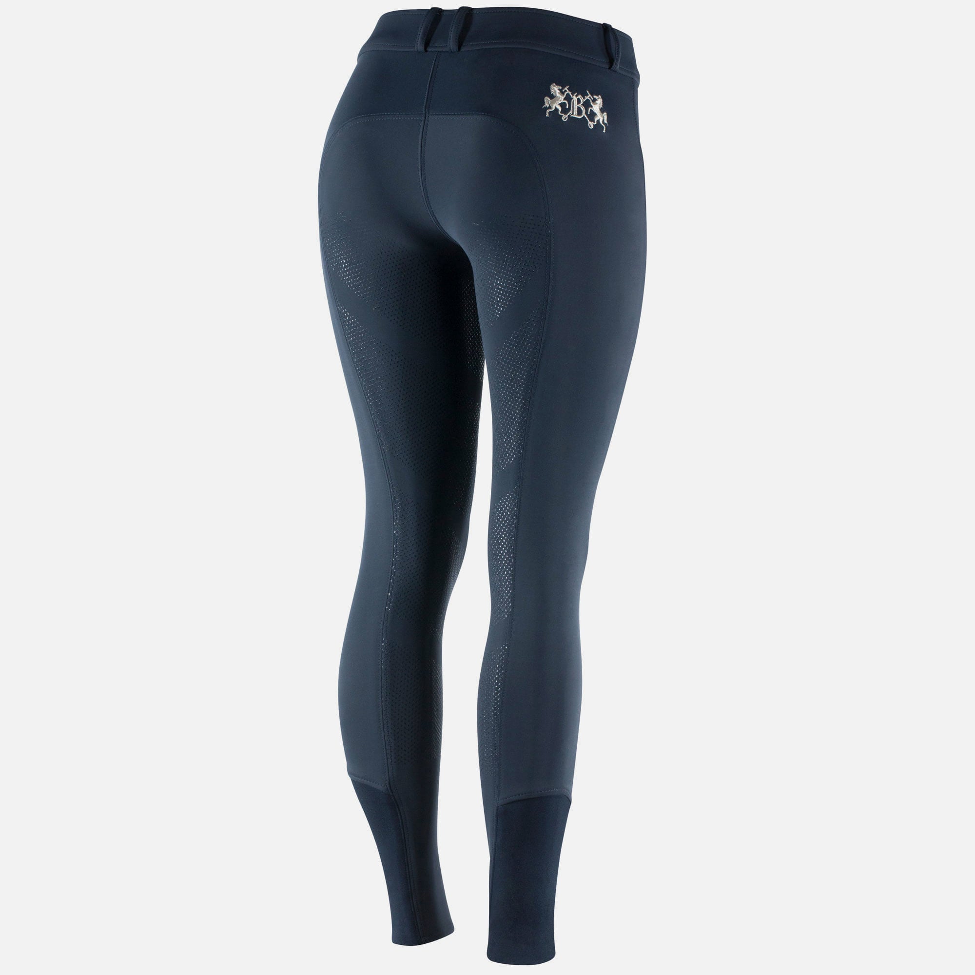 B Vertigo Meghan Silicone Full Seat, Mid Rise Breeches, Dark Navy