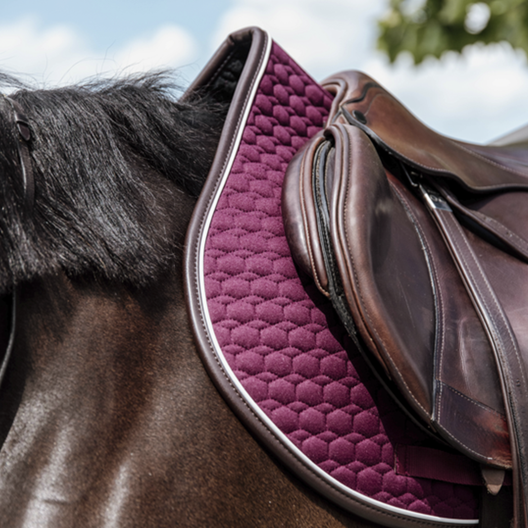 Kentucky Horsewear Jumping Saddle Pad Classic Leather, Bordeaux