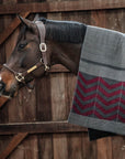 Kentucky Horsewear Heavy Fleece Rug Square Fishbone, Grey/Bordeaux