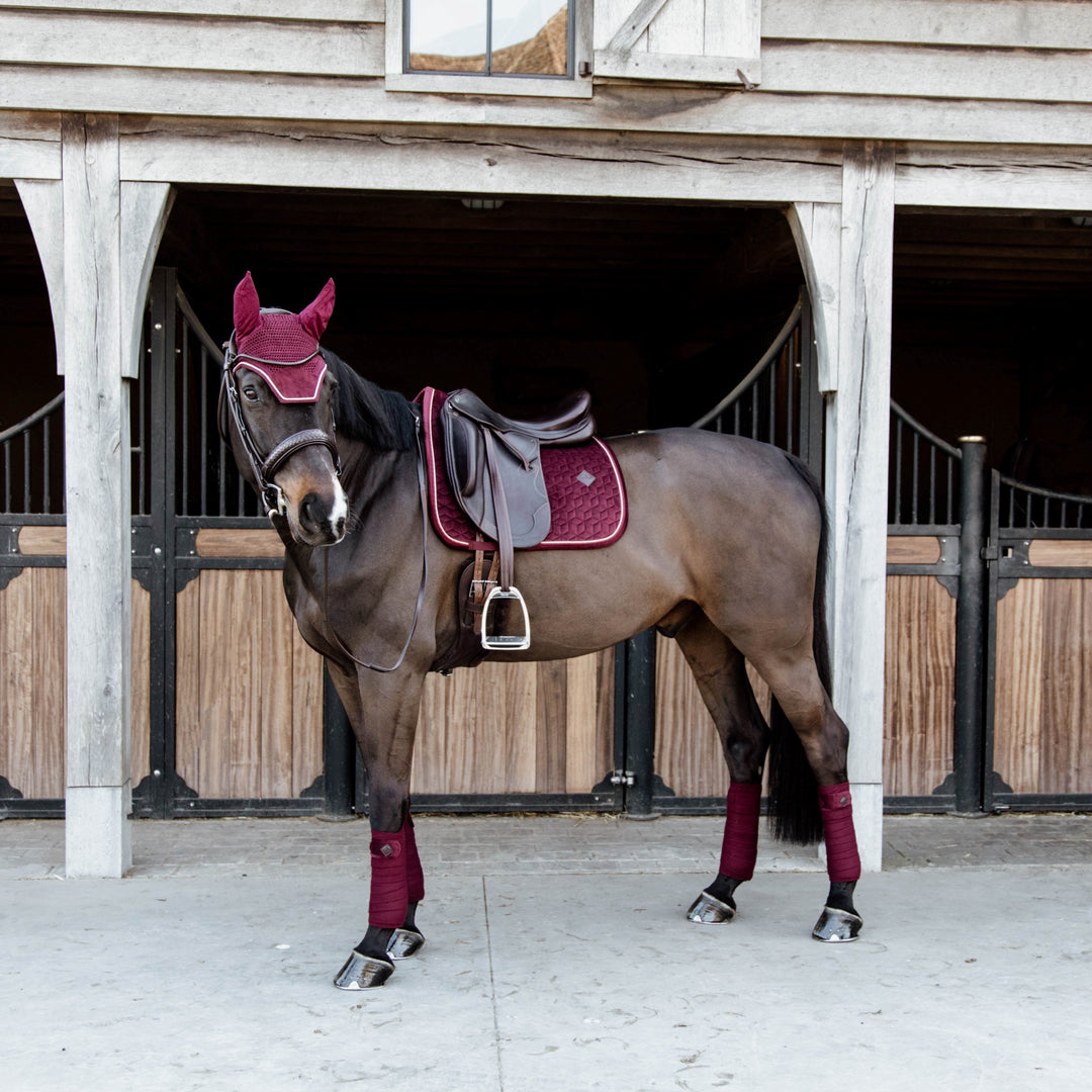 Kentucky Horsewear Saddle Pad Velvet Dressage Bordeaux Edition Full