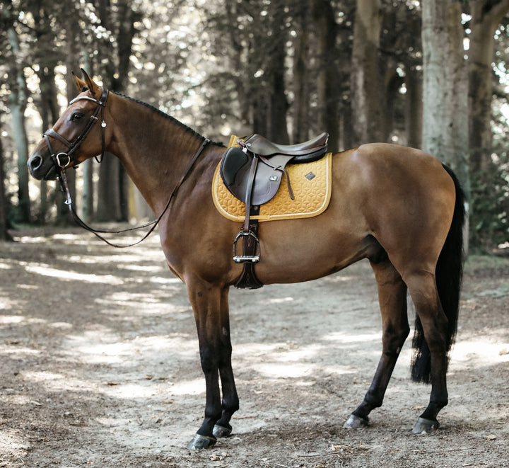 Kentucky Horsewear Saddle Pad Velvet Jumping Mustard Edition Full