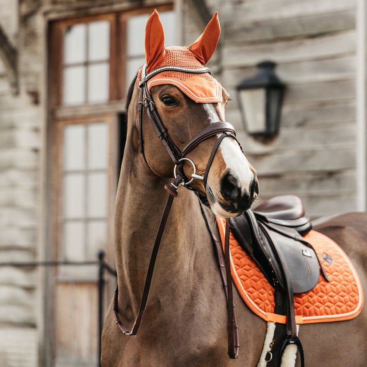 Kentucky Horsewear Saddle Pad Velvet Jumping Orange Edition Full