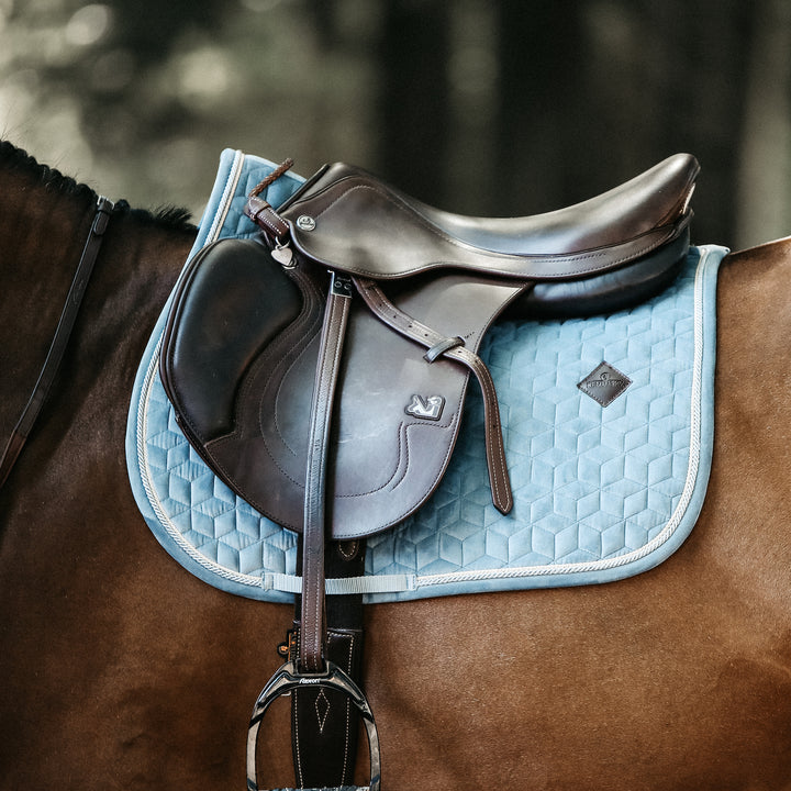 Kentucky Horsewear Saddle Pad Velvet Jumping Light Blue Edition Full