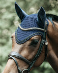 Kentucky Horsewear Fly Veil Long Stone & Pearl, Navy