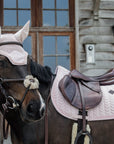 Kentucky Horsewear Saddle Pad Basic Velvet Pearls Dressage, Soft Rose