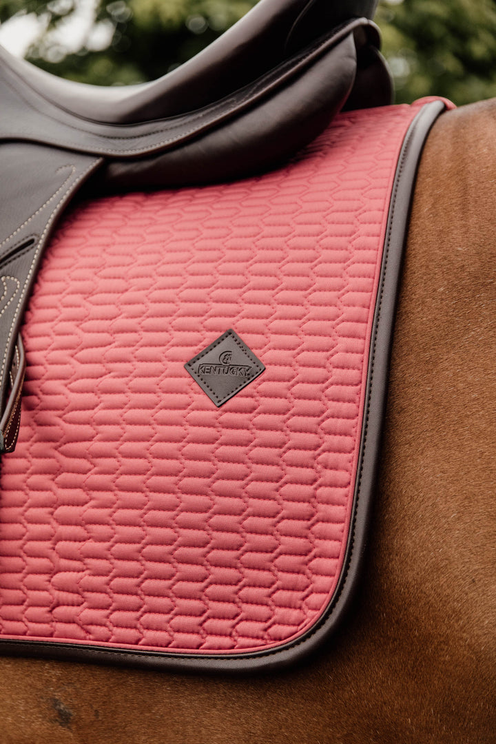 Kentucky Horsewear Saddle Pad Leather Dressage Coral Edition Full