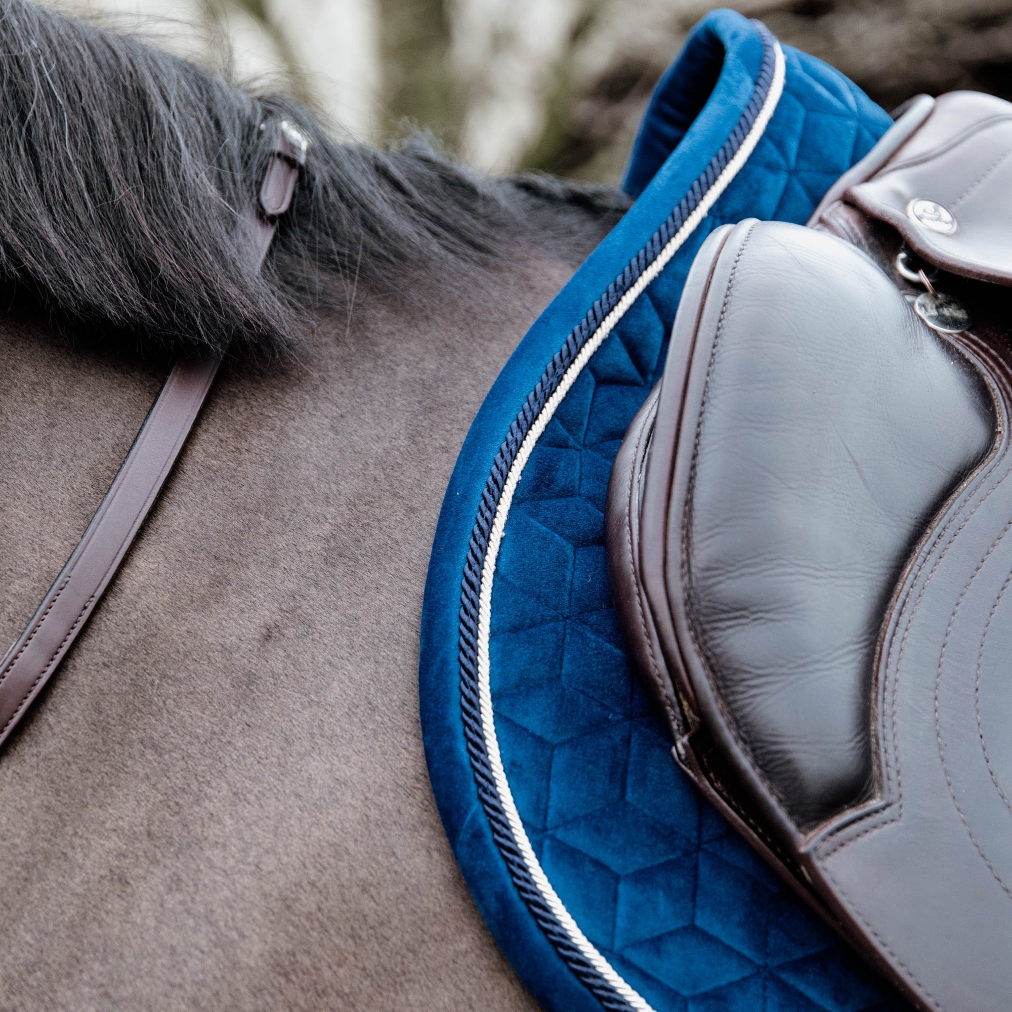 Kentucky Horsewear Saddle Pad Basic Velvet Jumping, Navy