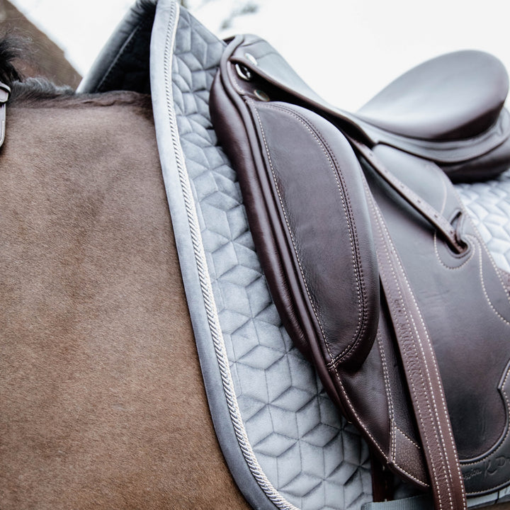Kentucky Horsewear Saddle Pad Basic Velvet Dressage, Grey