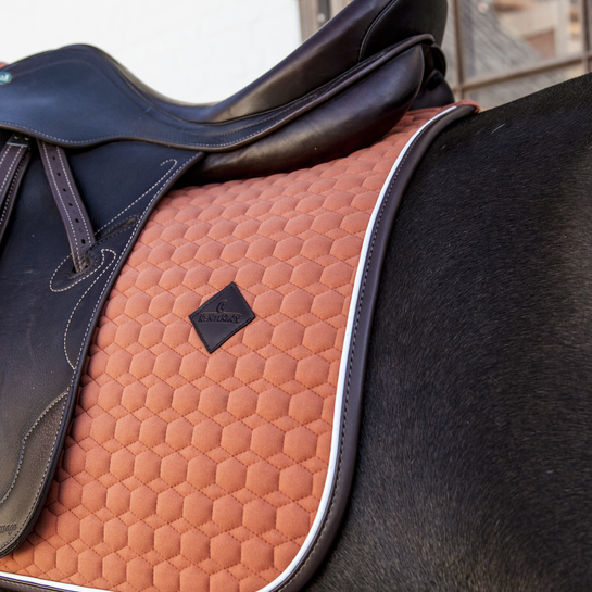 Kentucky Horsewear Dressage Saddle Pad Classic Leather, Orange
