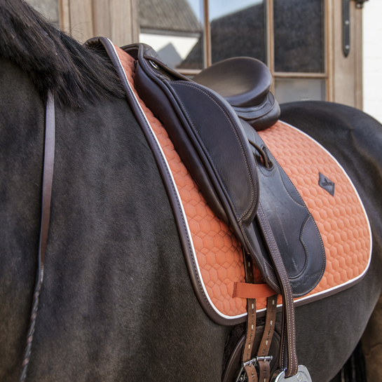 Kentucky Horsewear Dressage Saddle Pad Classic Leather, Orange