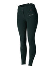 B Vertigo Womens Tiffany Silicone High Rise, Knee Patch Breeches, Scarab Green