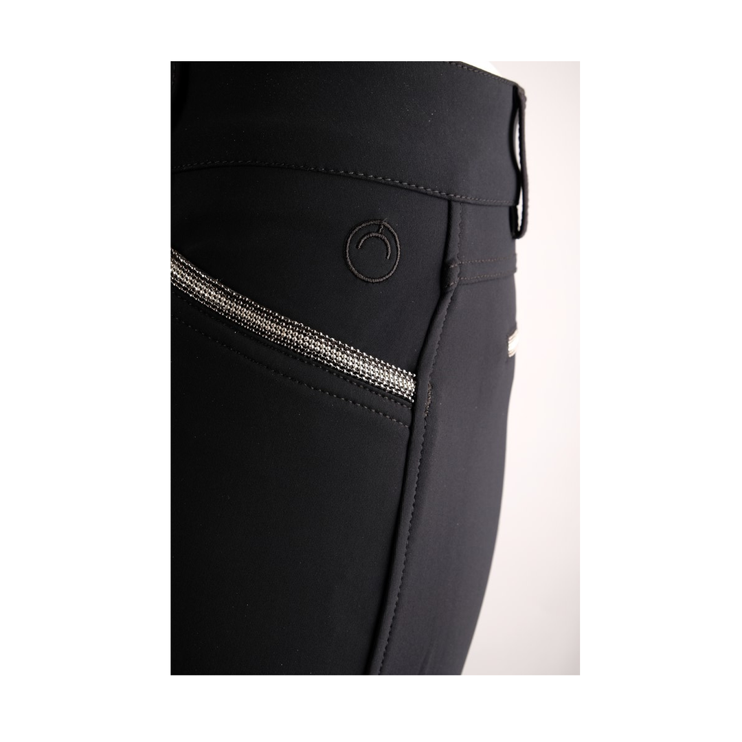 Montar Elisabeth Soft-Tech Premium Breeches Knee Grip, Mid Rise Black