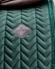 Kentucky Horsewear Saddle Pad Basic Velvet Pearls Dressage, Pine Green