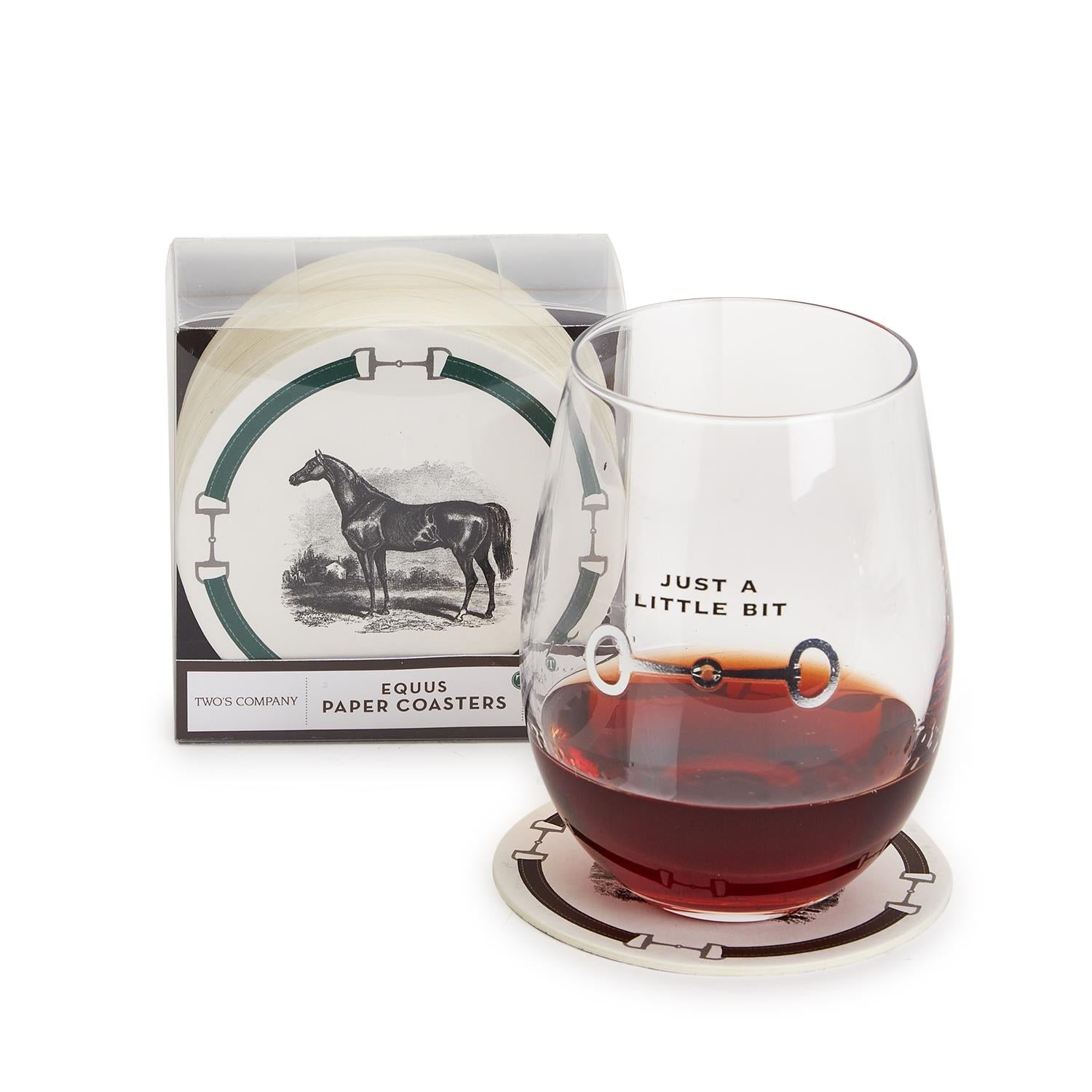 Two's Company Equus Set of 24 Heavyweight Paper Coasters in Gift Box