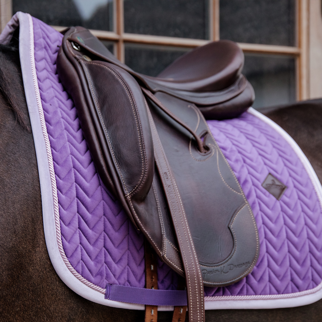 Kentucky Horsewear Dressage Saddle Pad Velvet Contrast, Royal Purple